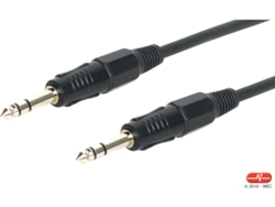 Cable de audio estéreo jack 6,35 mm. MM Negro 3m.