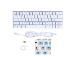 Baoj-2026teclado Mecânico Sem Fio Com 64 Teclas Rgb 2.4g Bt3.0 5.0 Cabeamento Usb-c Switch Azul Para Jogos Branco Ergonômico