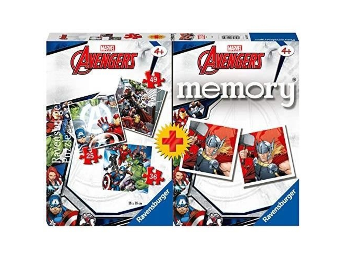 RAVENSBURGER 20674 2 Multipack de Memoria y Enigma de Avengers Puzzle E