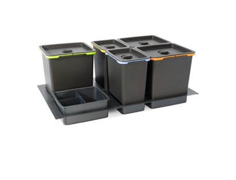 Cubo Basura Basso M900 3X16L 2X8L 2 Recipientes Acabado Antracita JUYPAL