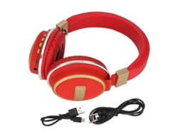 Auriculares Bluetooth Plegables Lx-510bt Con Cómodas Almohadillas De Cuero Para Música, Pc Y Teléfono - Rojo