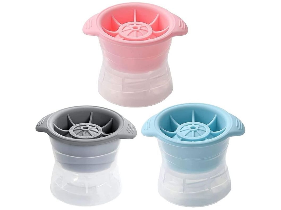 2026-3 Moldes De Hielo De Silicona Reutilizables Para Hielo Esférico Para Whiskey Cócteles Y Bebidas Frías