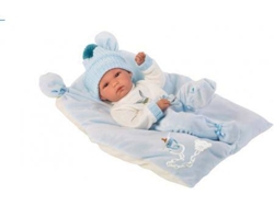 Muñeco LLORENS Pipo Recién Nacido Pijama Conejo Celeste (35 cm)