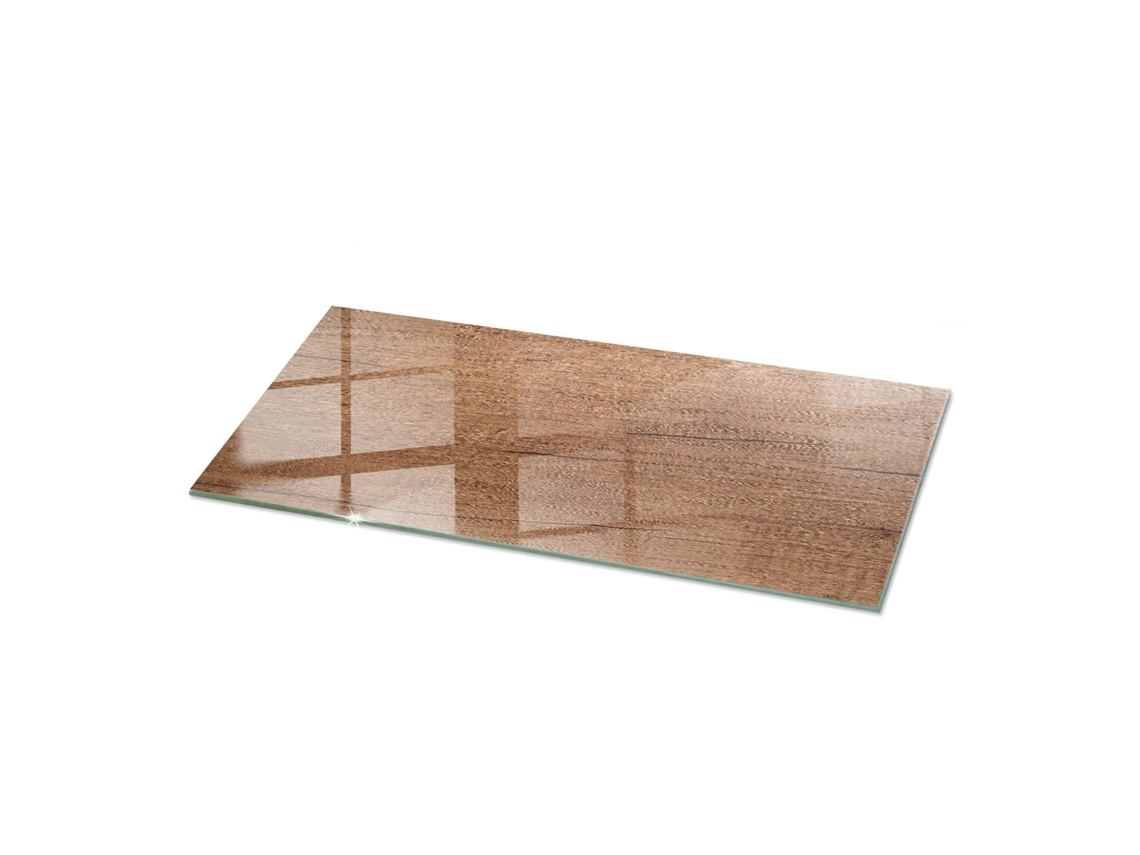 Tablero De Vidrio Rectangular Espelharte (125x50 Cm - Patrón De Madera Natural - Marrón)