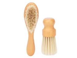 2 Piezas Plumero Para Cuello Con Mango De Madera Eliminador De Pelo Suelto Suave Profesional Para Salón Y Hogar