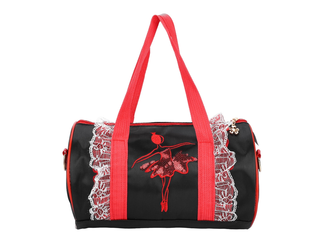 Bolso de baile Walshlxq para niñas bailarinas con pedrería y tul, bolso de hombro corto negro.