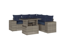 Maison Exclusive - Conjunto De Sofá De Jardín De 6 Piezas Con Cojines, Poliratán Gris