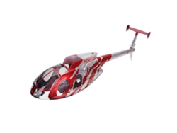 Nose Cover Seteachine E220s Md500 Rc Helicopter Spare Parts Red Nose Cover Set / Tail Wing Set / Canopy