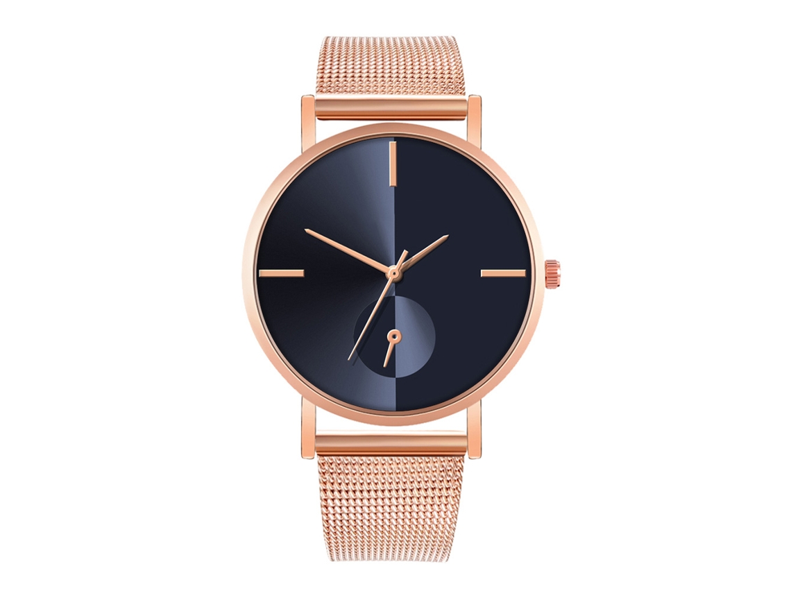 Elegante Reloj De Pulsera Para Hombre Y Mujer Con Correa De Malla Y Movimiento De Cuarzo.