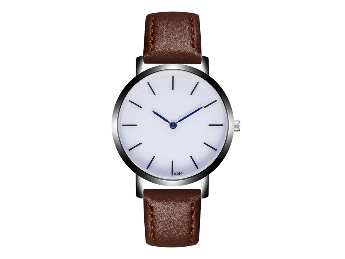 Reloj De Pulsera Casual De Cuarzo Para Hombre Zhoulianfa Con Esfera Redonda (marrón Oscuro)
