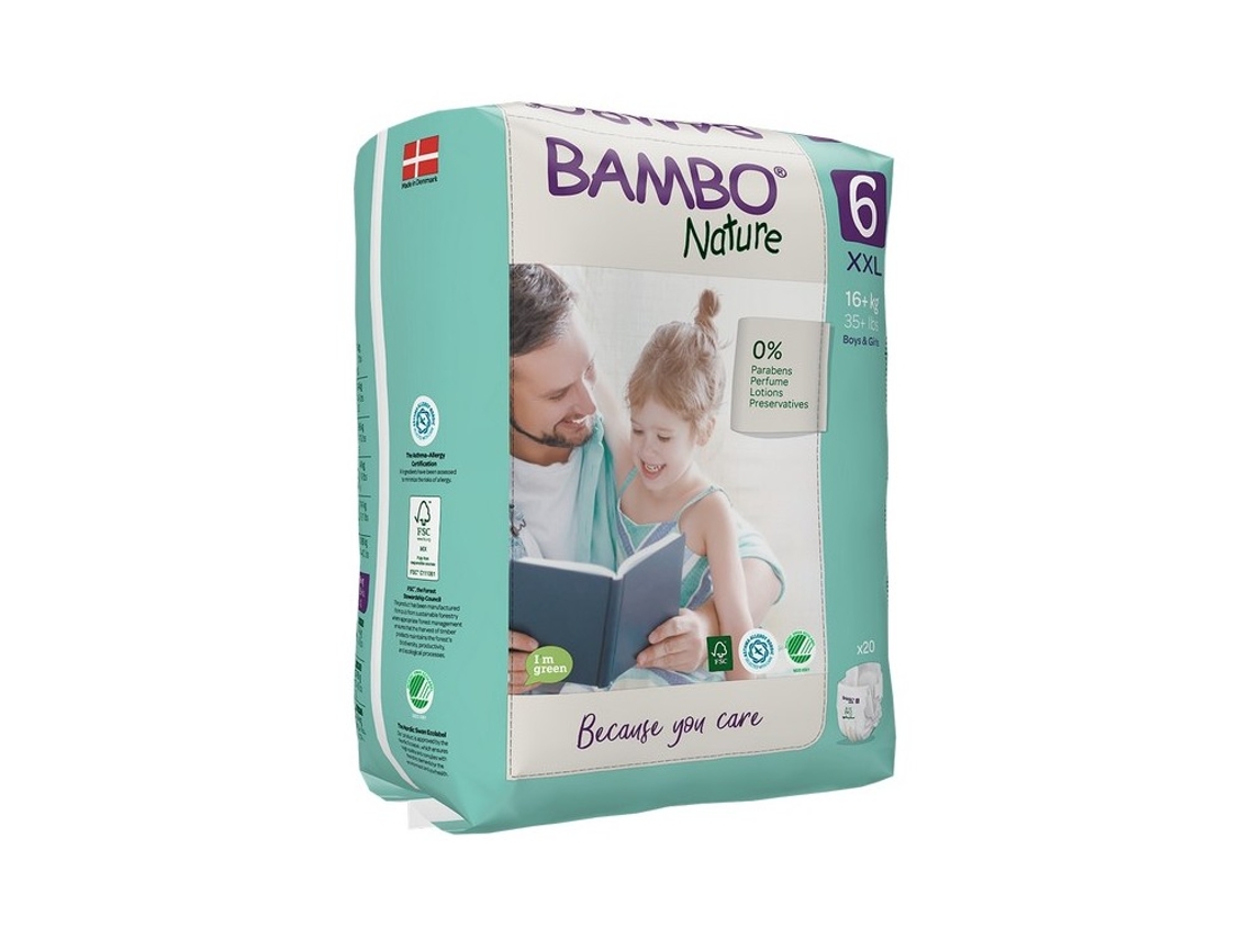 Pañales BAMBO Nature (T6 - +16 kg - 40 un)