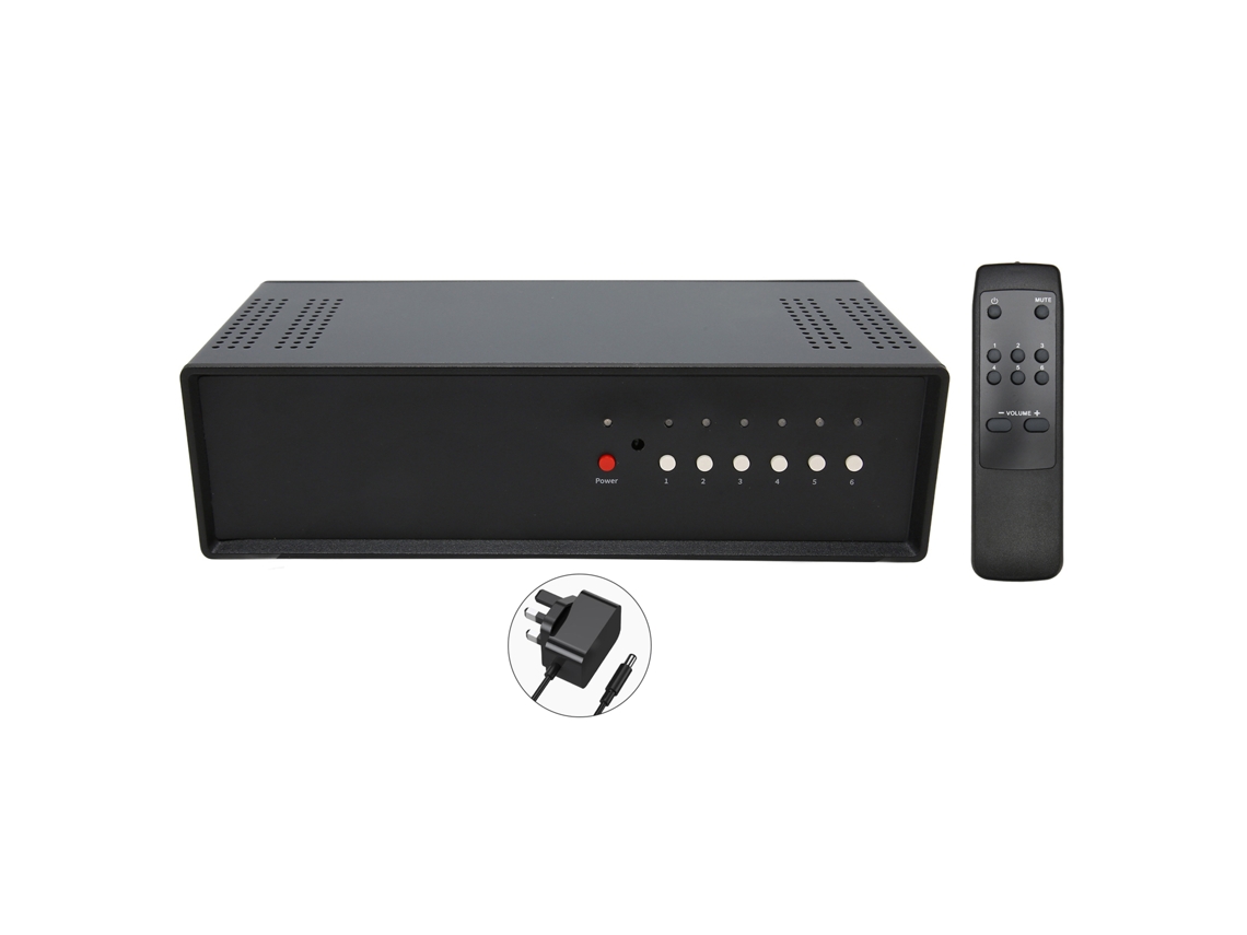 Amplificador Selector de Altavoces de Doble Canal 4 Entradas 2 Salidas 500w