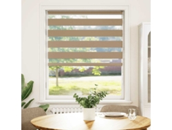 Maison Exclusive - Estor Cebra Marrón Arena Tejido Ancho 100,9 Cm Poliéster