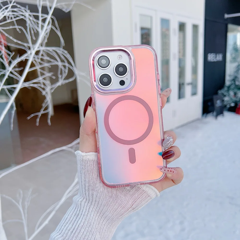 (iphone 13 Pro Max, Rosa) Funda Magnética Magsafe Para Iphone, Compatible Con Carga Inalámbrica.