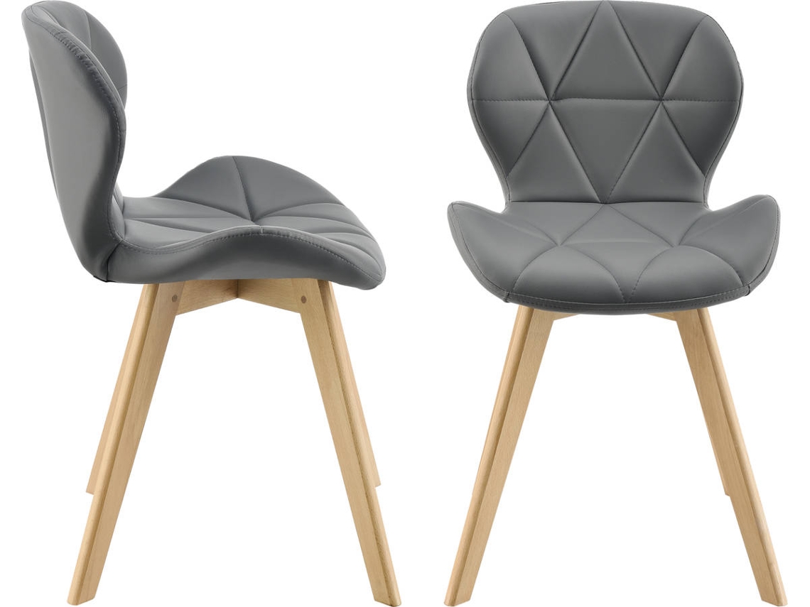 Conjunto de 2 sillas de Comedor [en.casa]  Älmhult 78x47x52 cm - Gris