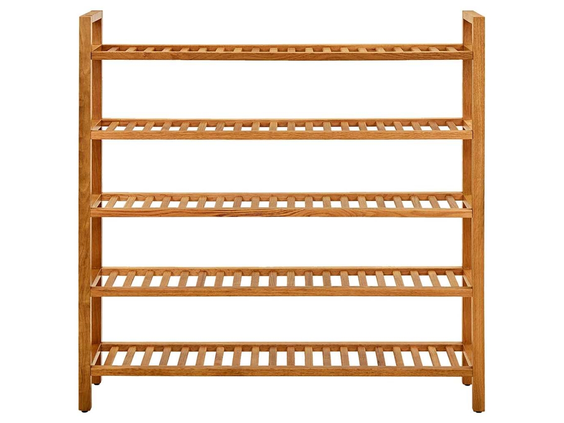 Zapatero | Armario Zapatero Con 5 Estantes Madera Maciza De Roble 100x27x100 Cm