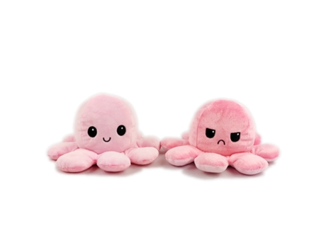 Simulación Suave, Pulpo Relleno Feliz, Triste de Doble Cara, Muñeco de Peluche Rosa Rosa Claro