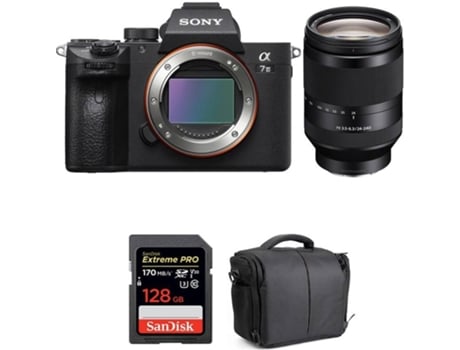 Kit Cámara Mirrorless, Objectivo y Accesorios SONY ALPHA 7 III (24 MP - Sensor: Exmor R BSI - ISO: 100 a 51200)