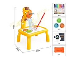 Proyector Led de gráficos de dibujo para niños, mesa de dibujo de arte, tablero de pintura, escritorio tipo D, amarillo con caja