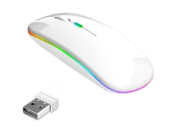 (Blanco) Ratón inalámbrico ultrafino compatible con Android/Windows/Mac iOS, ajuste de DPI de 3 niveles, Bluetooth 5.1