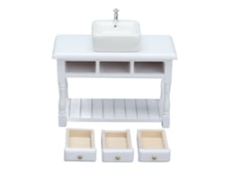 2026-set De Baño Para Casa De Muñecas 1:12 Muebles Miniatura Lavabo Blanco Accesorios De Baño Juguetes