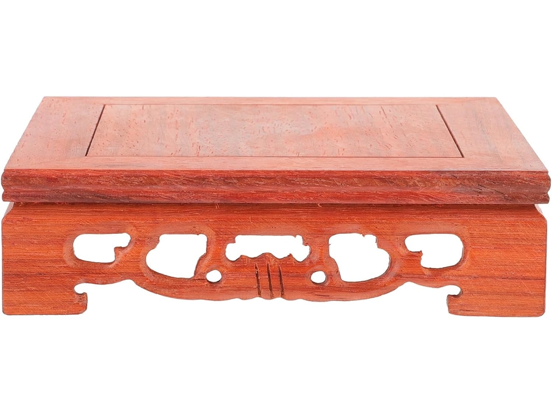 Madera Maciza Exhibición Decorativa Compacta Tetera Jarrón Bonsái Soporte Resistente Manualidades Decoración