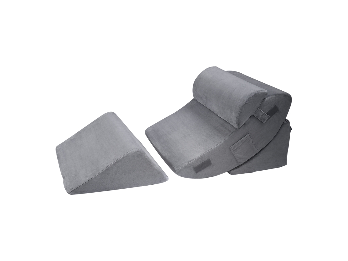 Almohada Ortopédica Con Cuña A Cama Succebuy Para Espalda Y Piernas Gris Oscuro