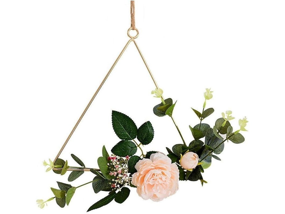 Arcos De Metal Dorado Con Corona Floral De 20 Cm, Marco Geométrico Para Bricolaje, Decoración De Pared.