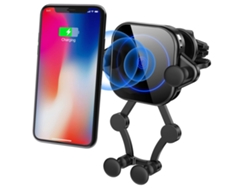 Cargador Inalámbrico Para Coche, Soporte Qi De 15 W Con Sujeción Automática, Carga Rápida Y Ventilación (negro)
