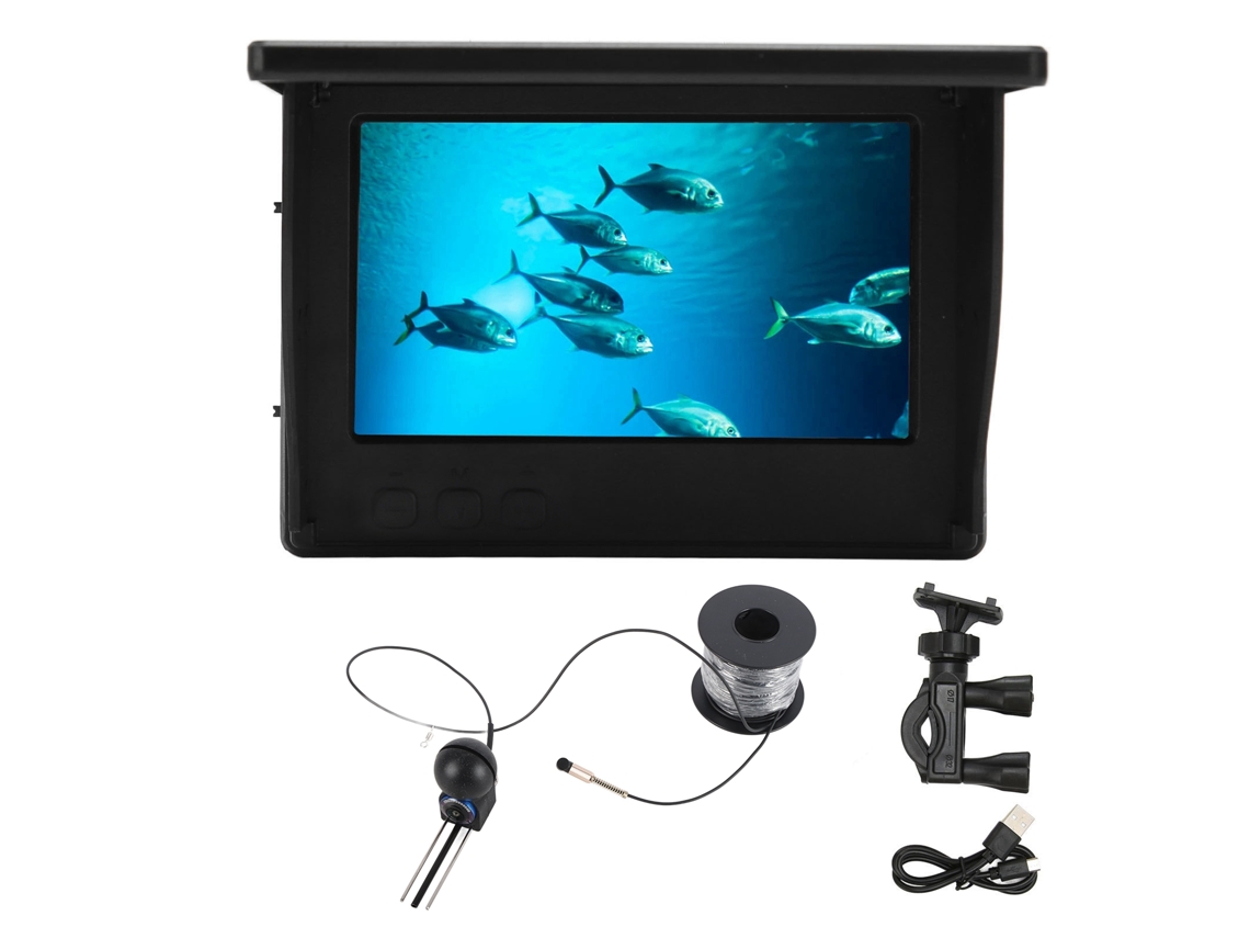 Câmera De Pesca Subaquática 4.3 Polegadas Tn Hd Ip68 Com 12 Luzes E Detector De Peixes Visual