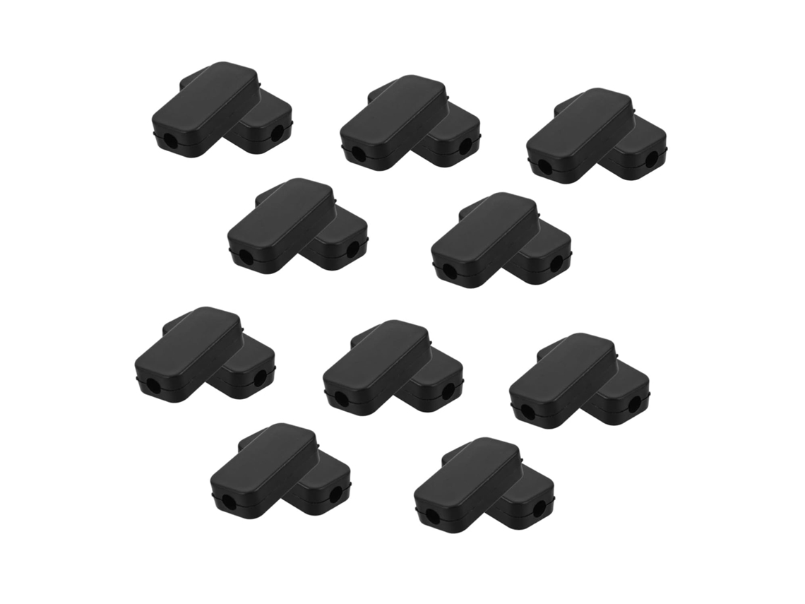 Caja De Conexiones Eléctricas, Paquete De 20 Piezas, De Plástico Negro Con Dos Salidas Para Cables, Compatible