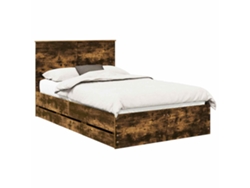 Maison Exclusive - Estructura De Cama Roble Ahumado 120 X 190 Cm Madera Ingenieril