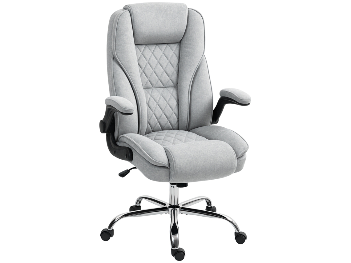 Silla De Oficina Ergonómica, Altura Regulable, Reposabrazos Abatibles, 70 X 70 X 114-122 Cm, Gris.