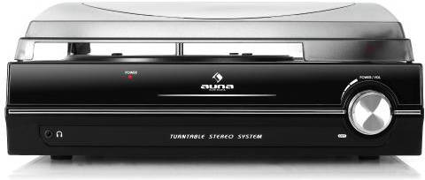 Auna Tba928 Tocadiscos con altavoz 2 velocidades 3345 rpm incluye aguja y salida auriculares 928