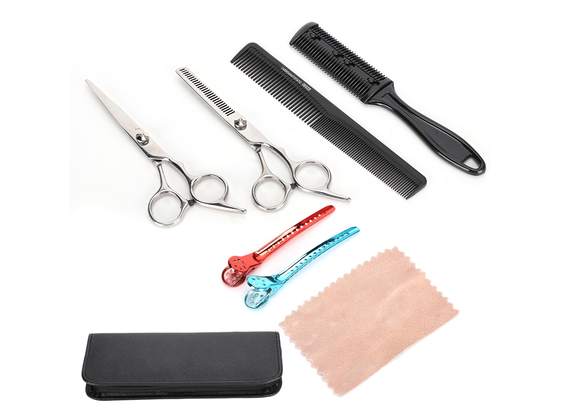 Juego De Tijeras Profesionales Para Cortar El Cabello Con Tijeras De Afilado Y Accesorios Para Uso En Barberías Y En El Hogar.