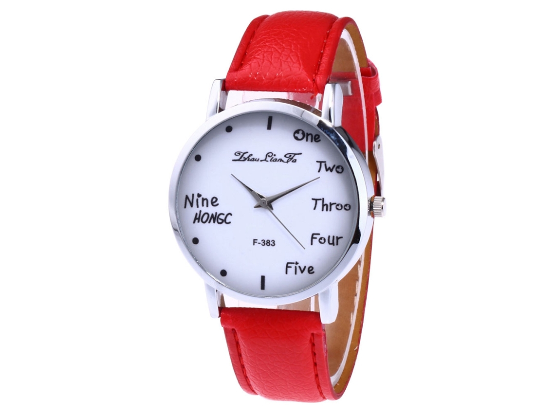 Reloj De Pulsera Rojo Zhoulianfa F383-a Para Hombre Y Mujer Con Movimiento De Cuarzo.