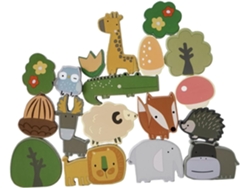 Juguetes De Animales, Bloques De Construcción De Madera, Figuras De Dibujos Animados