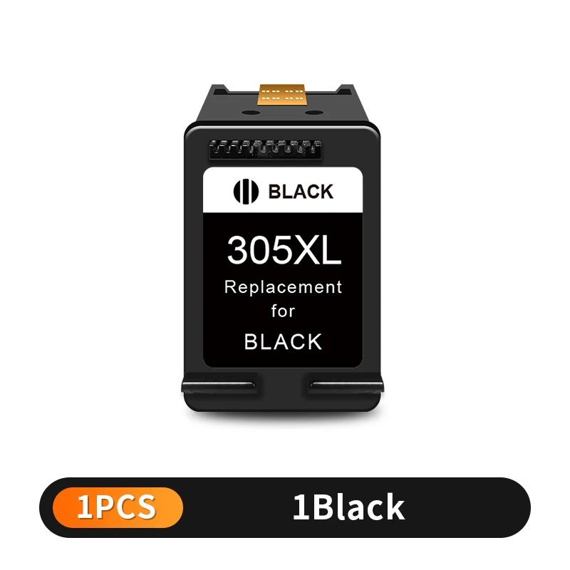 1 Cartucho De Tinta Negro N.° 305xl Para Hp 305 Hp305 Para Impresoras Deskjet Series 4100, 4110, 4120, 4121, 2700 Y 2722. Cartuchos De Impresora Xl.