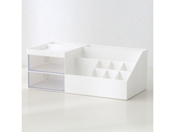 2026-organizador De Maquillaje/contador De Baño Con 2 Cajones Para Joyería/lápices De Labios Y Brochas De Maquillaje (blanco)