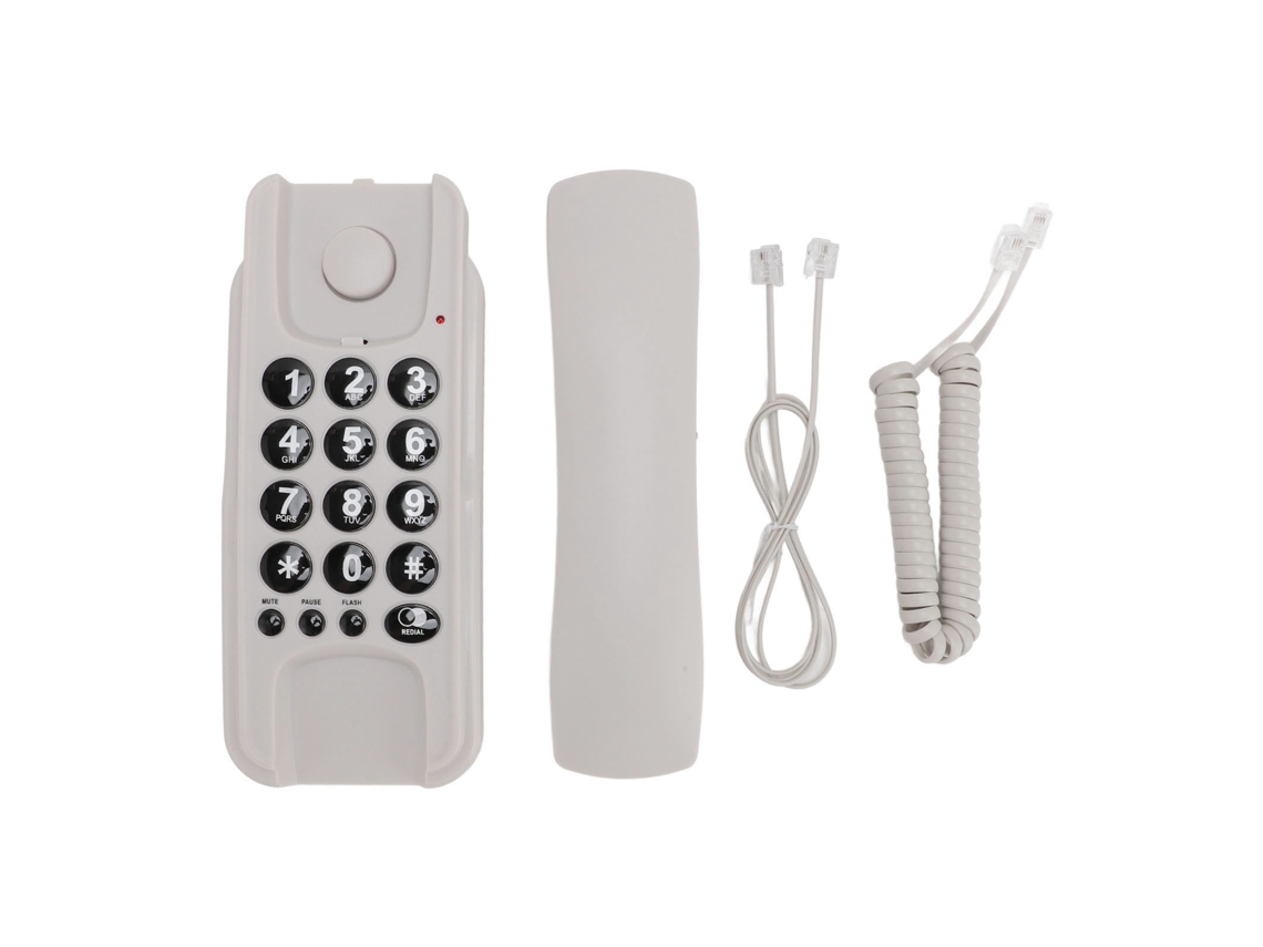 Teléfono De Pared Con Cable, Control De Volumen Y Tono De Rellamada Para Hoteles/oficinas - Blanco