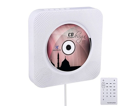 Reproductor de CD SLOWMOOSE Bluetooth Hi-Fi Boombox con control remoto [Euplus White]