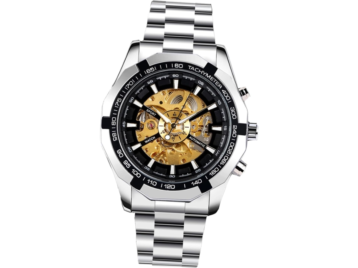 Ciieeo Reloj Mecánico Esqueleto Estilo Elegancia Batería Hombre Aleación Esfera Clara Adecuado Asistir