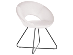 Asiento de diseño BELIANI Rachel de Terciopelo Blanco 65x57x77
