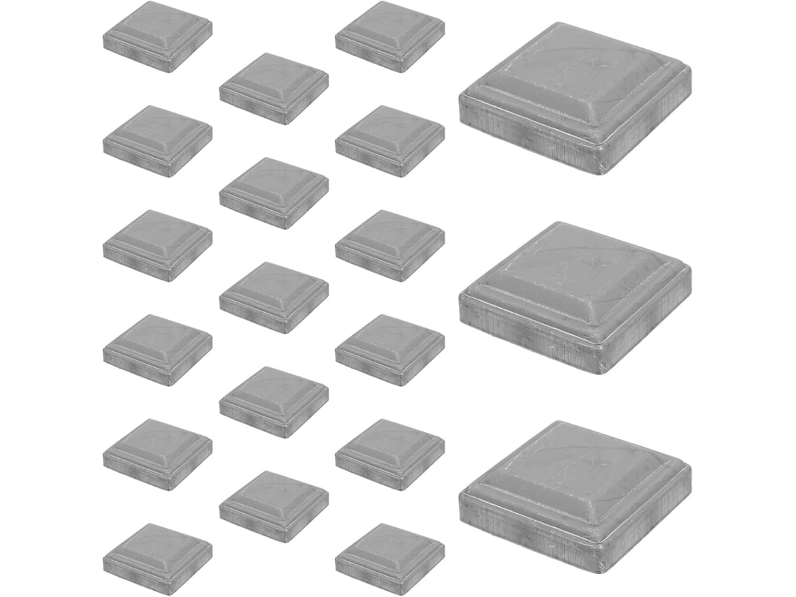 Juego De 10 Tapas Cuadradas De Acero Galvanizado De 80x80 Mm Para Postes De Barandilla, Protección Reforzada.