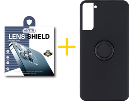 Carcasa + 1 Protector de Cámara para Samsung Galaxy S22 Plus 5G ACCETEL Negro