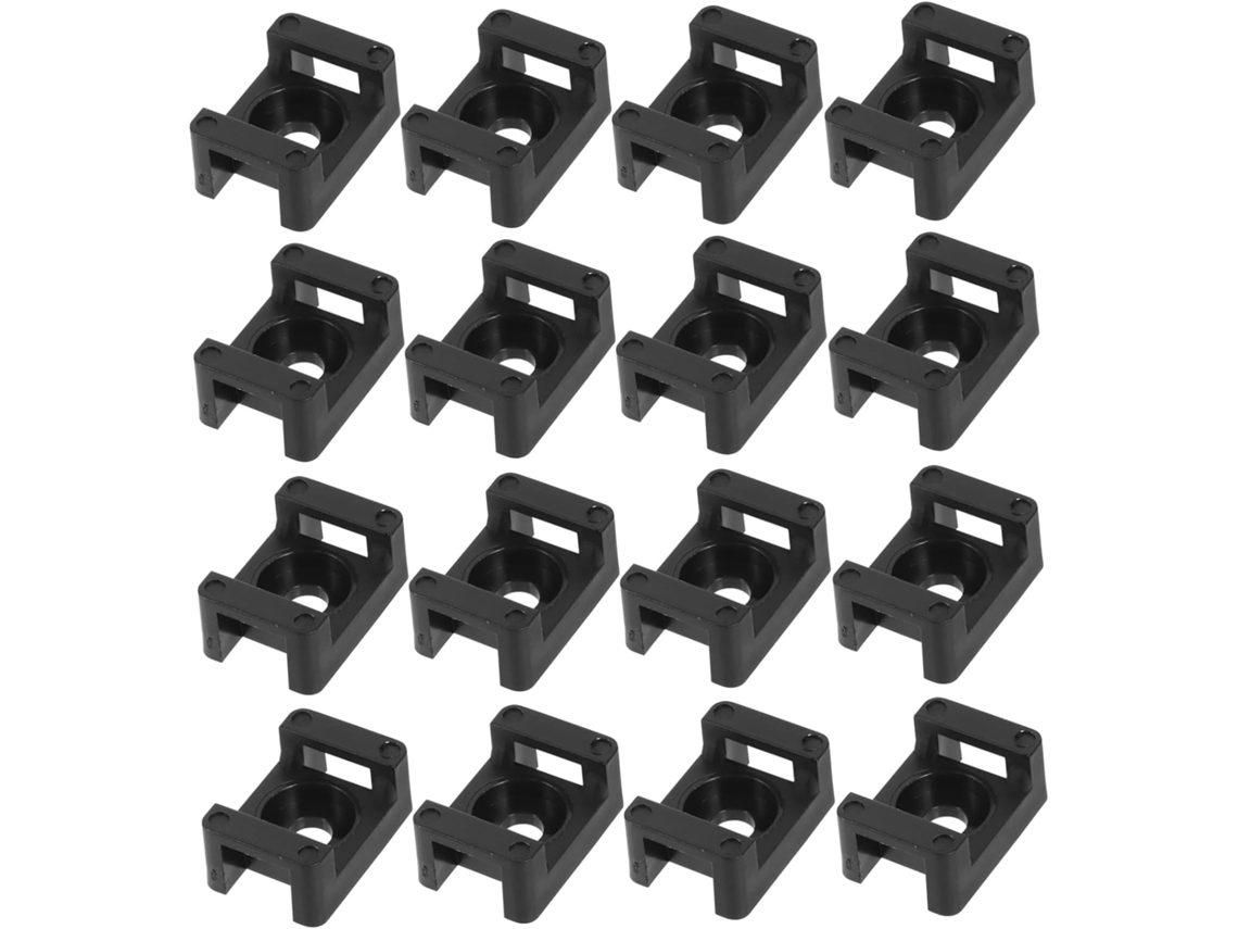 Paquete De 100 Bases De Montaje Para Clips De Cables De Abs Negro