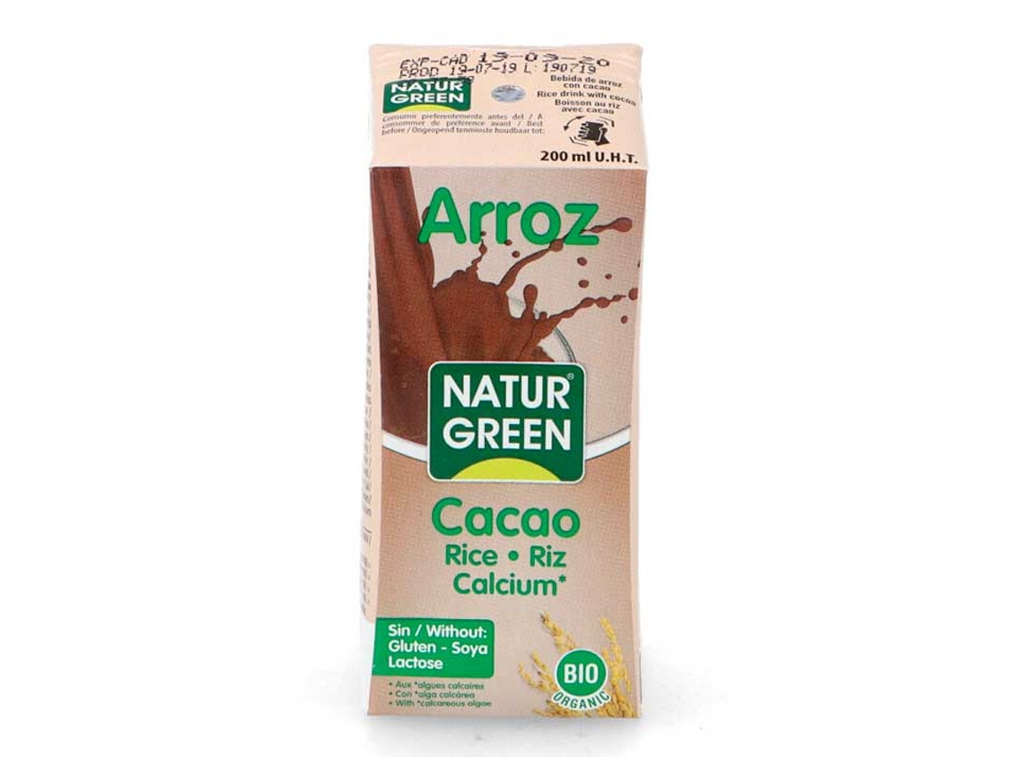 Bebida NATURGREEN Arroz Choco Calcium (Cacao, Manzana - 200 ml)
