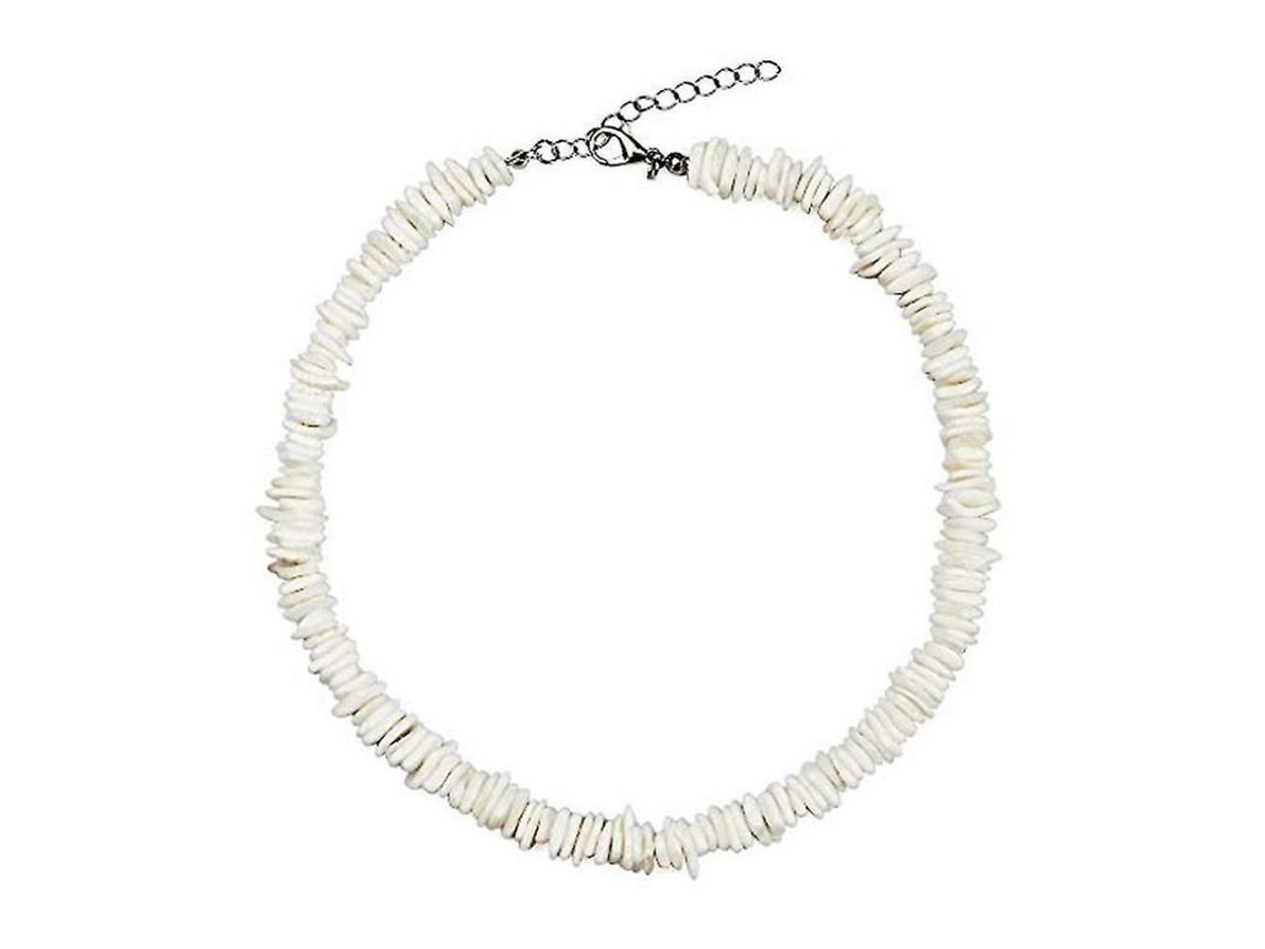 Collar Ajustable De Conchas De Almeja Blanca Puka Para Verano Playa Hawaiiano Joyería Hti