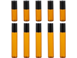 Lot De 10 Flacons Roll, On En Verre Teinté Marron 5ml Y 10ml