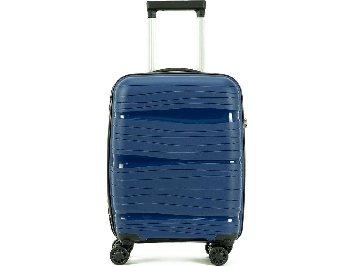 Maleta Para Cabina Equipaje De Mano Viajar En Avión Rigida Viaje 4 Ruedas 360º Giratorias (Azul) COSHANO